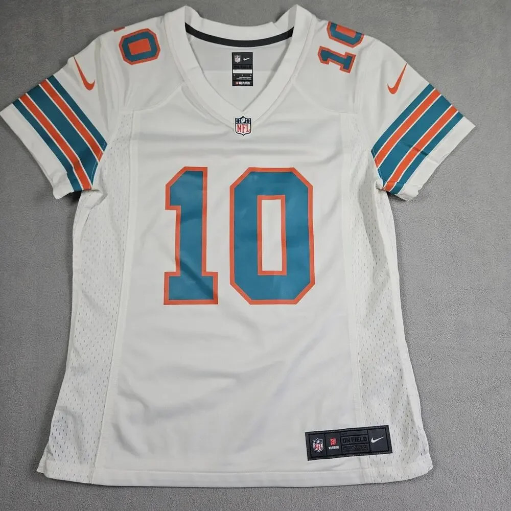 Nike Miami Dolphins Jersey Womens Size M Tyreek Hill #10 NFL White On Field